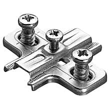 Slide-On Mounting Plate with Pre-Mounted 11mm Euro Screw, Nickel-Plated, 6mm