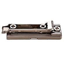 Domi Cam Adjustable In-Line Mounting Plate, Nickel-Plated, with Pre-Mounted Euro-Screws, 0mm