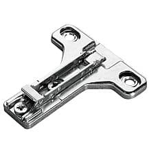 2-Cam Adjustable Face Frame Mounting Plate, Nickel-Plated, Screw-On