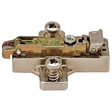 Domi Snap-On 1-Cam Die-Cast Mounting Plate with Euro Screw, Nickel-Plated, 6mm