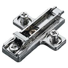 Clip-On Cam Adjustable Wing Mounting Plate, Nickel-Plated, Die-Cast Steel