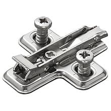 Domi Snap-On 1-Cam Steel Mounting Plate with Euro Screw, Nickel-Plated