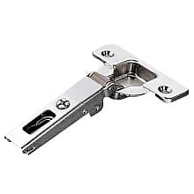 Series 100 105° Opening Hinge, 45mm Bore Pattern, Self-Closing, Full Overlay, Nickel-Plated, Dowelled