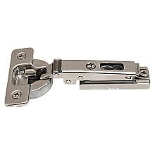 Series 100 105° Opening Hinge, 45mm Bore Pattern, Silentia+ Soft-Closing, Half Overlay, Nickel-Plated, Dowelled