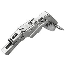 Series 200 155° Opening Zero Protrusion Hinge, 45mm Bore Pattern, Soft-Closing, Full Overlay, Nickel-Plated, Dowelled