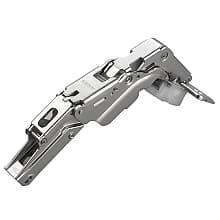 Series 200 155° Opening Hinge, 45mm Bore Pattern, Silentia Soft-Closing, 1/2" Overlay, Nickel-Plated, Dowelled