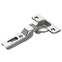 Series 200 Push 94° Opening Hinge, Half Overlay, Nickel-Plated, Dowelled