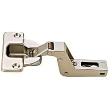 Series F 94° Opening Thick Door Hinge, 52mm Bore Pattern, Free-Swinging, Inset, Nickel-Plated, Screw-On