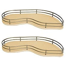 2-Tier Right-Hand Fly Moon Blind Corner Organizer Shelf Kit for 16&quot; Cabinet Opening