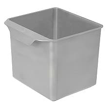 Single 5.3 QT Polystyrene Bin with Small Handle, Silver Gray