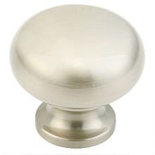 1-1/4" Round Knob, Satin Nickel, 1" Projection