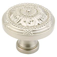 1-1/2" Versaille Round Knob, Satin Nickel