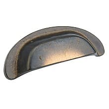 3-1/2" Cast Bronze Mountain Cup Pull, Antique Bronze