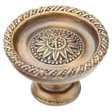 1-1/2" Sunflower Round Cabinet Knob, Estate Dover