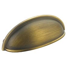 3" Traditional Small Cup Pull, Antique Light Brass