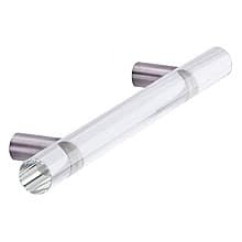 5" 44537 Series Cabinet Handle Pull, Brushed Stainless Steel/Clear