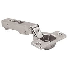 105° Opening Concealed Hinge, Free-Swinging, 19mm Overlay, Nickel, Screw-On