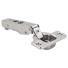 105° Opening Concealed Hinge, Self-Closing, Free-Swinging, 19mm Overlay, Nickel, Screw-On