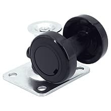 CAPF-50 2-11/16" Twin Wheel Plate Caster with Glide, Black