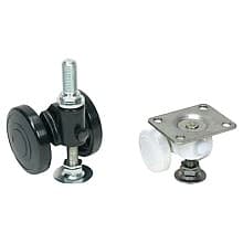 3-5/16" Twin Wheel Plate Caster with Glide, White
