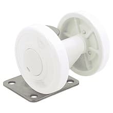 3-5/16" x 1/8" Twin Wheel Plate Caster with Glide, White