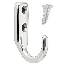 32mm x 54.5mm Hook with Screws, Mirror Finish