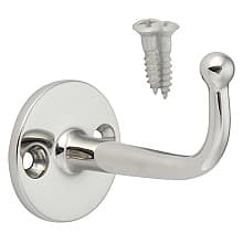 47mm x 37mm L Hook with Screws, Mirror Finish