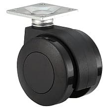 1-13/16" Plate Type Twin Wheel Caster, Black