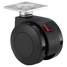 1-13/16" Plate Type Twin Wheel Caster with Break, Black