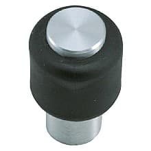 16mm Round Knob, Aluminum/Black, 25mm Projection