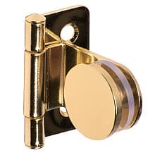 Inset Glass Door Hinge with Rounded Plate, 48mm Open Width