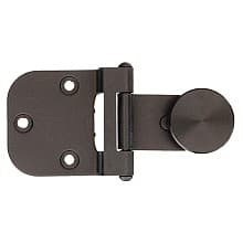 Inset Glass Door Hinge with Rounded Plate, 64.5mm Open Width