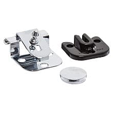 Inset Glass Door Hinge with Rounded Plate, 64.5mm Open Width