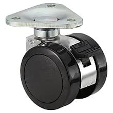 52.5mm Plate Type Twin Wheel Caster with Brake