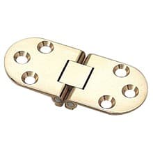 Tabletop 180° Opening Hinge, Flat Edge, Polished Brass