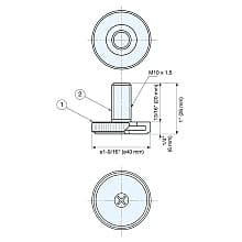 TG-40WT 26mm x 40mm Leveling Glide, Yellow Zinc Chromate