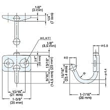 Swing Hook with Friction, Polished