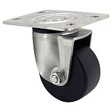 140mm x 150mm Low Profile Heavy Duty Single Caster, Clear Zinc Chromate