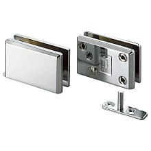 Inset Overlay Pivot Glass Door Hinge, Chrome/Plain/Black