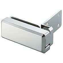 3/8" Overlay Glass Hinge with Catch, Polished Chrome