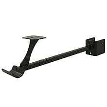 11-1/2" Closet Rod Bracket with Shelf Support, Black