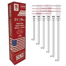 2-1/2" 34° Angled Strip Finish Nail, 15 Gauge, Box of 3 Thousand