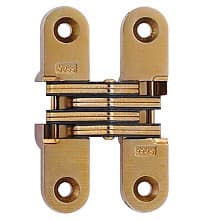 208 Medium-Duty Invisible 180° Opening Hinge, Satin Brass