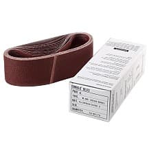 6" x 89" 100 Grit Resin Bond Cloth Sanding Belt, Aluminum Oxide on X-Weight Polyester/Cotton