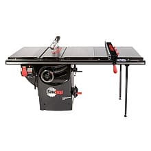 Professional 3HP Cabinet Saw with 36” Professional T-Glide Advance Rip Fence, Rails & Extension Table