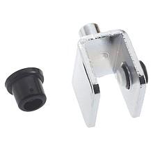 Locking Glass Shelf Clip with Screw, Chrome Finish