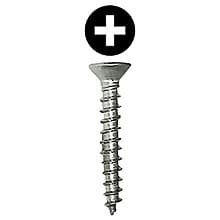 #6 x 5/8" Flat Head Hinge/Drawer Slide Screw, Phillips Drive Coarse Thread and Sharp Point, Nickel, Box of 1 Hundred by Wurth