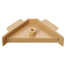 2-1/2" x 2-1/2" Corner Brace with Horizontal Tabs and Boss/No Lip, Beige