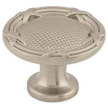 1-1/4" Edwardian Ribbon & Reed Knob, Brushed Satin Nickel