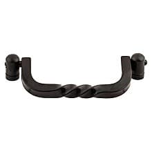 3-3/4" Normandy Twist Drop Pull, Patina Black